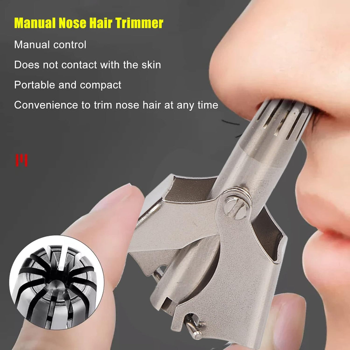 Stainless Steel Manual Nose Hair Trimmer – Precision Grooming Tool