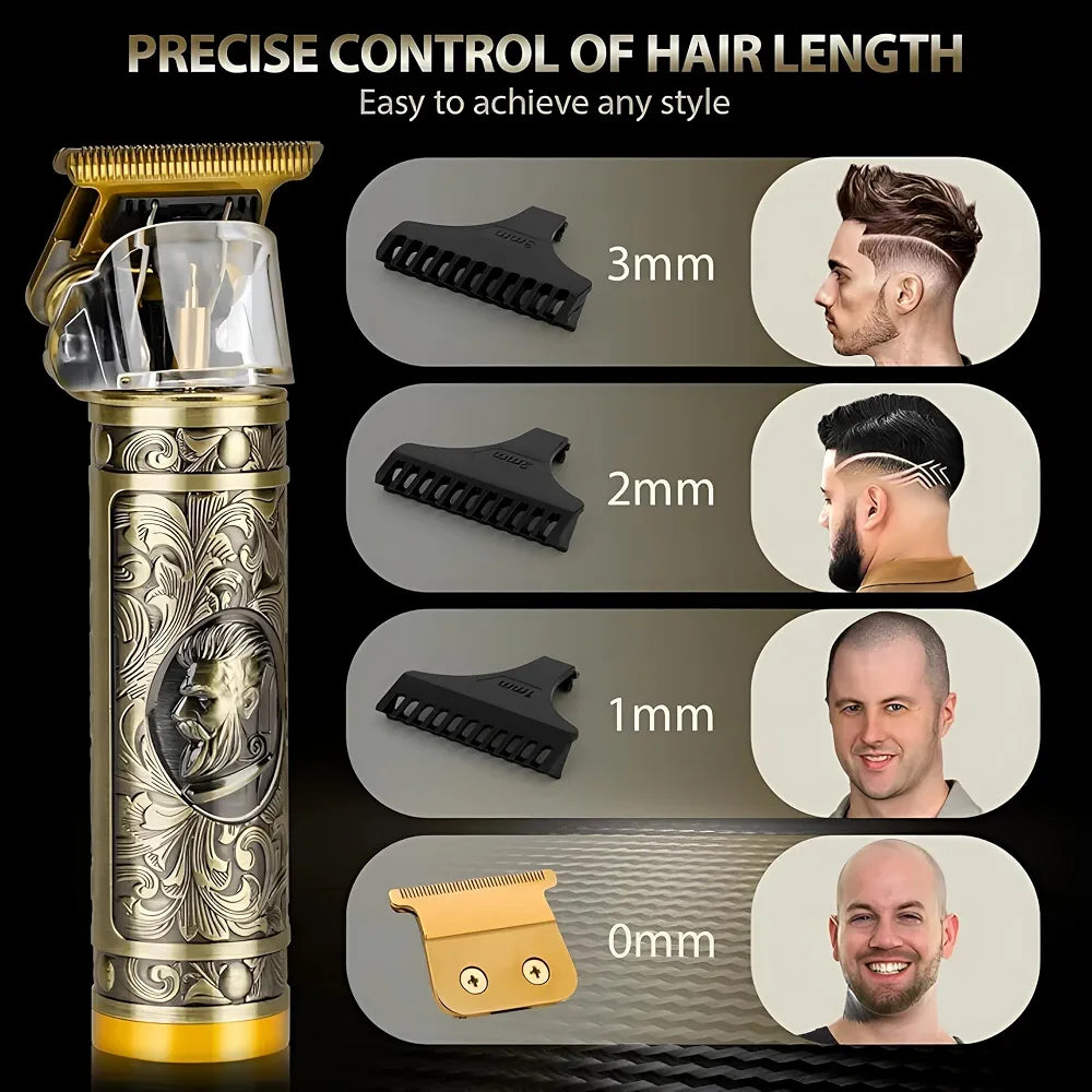 Professional 3-in-1 Men's Grooming Kit – Gold Metal Body Trimmer
