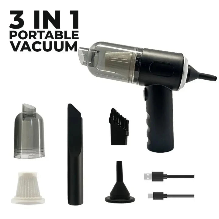 3-in-1 Cordless Handheld Vacuum Cleaner โ Portable Car & Home Dust Cleaner