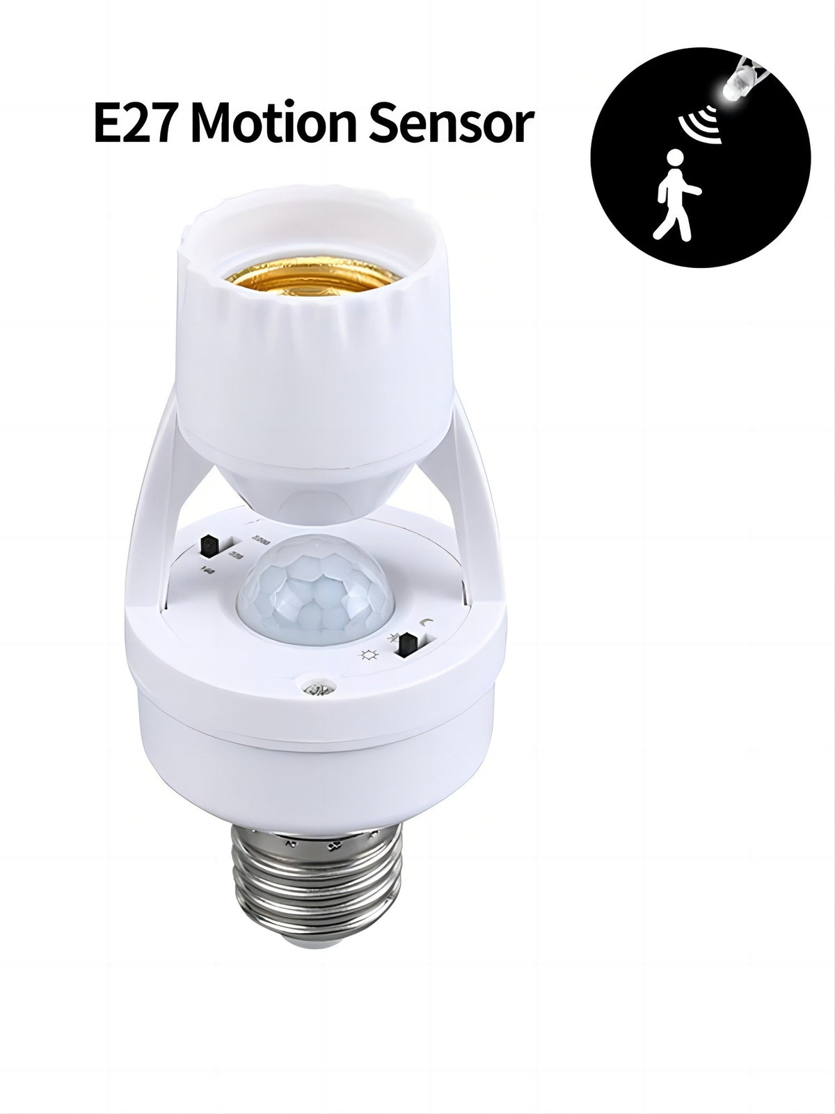 E27 PIR Motion Sensor Light Socket – Automatic LED Bulb Adapter