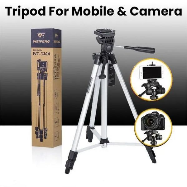 3-in-1 Professional Tripod Stand – Adjustable Mobile & Camera Holder