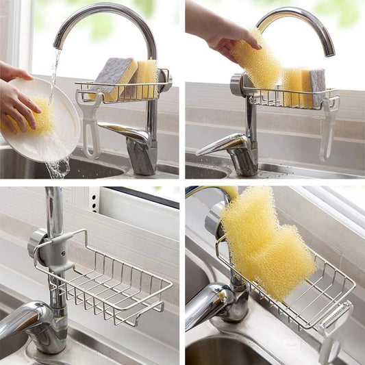 Stainless Steel Sink Organizer – Sponge, Soap & Kitchen Drain Rack