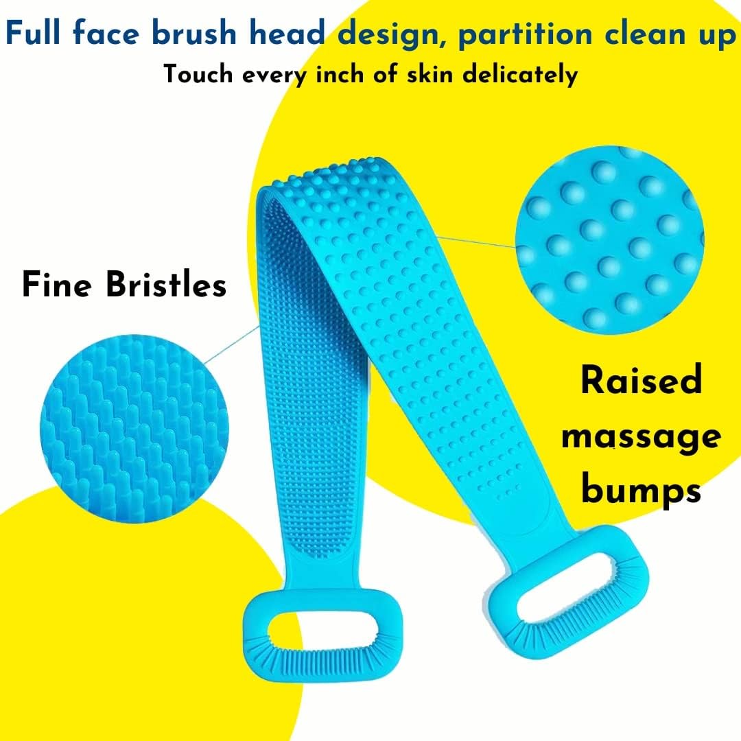 Silicone Back Scrubber Bath Belt – Body Exfoliating & Shower Scrubber