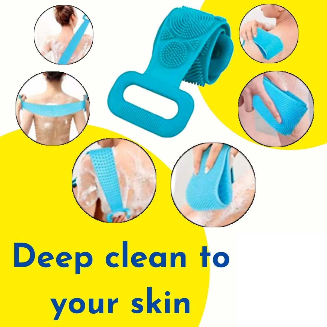 Silicone Back Scrubber Bath Belt – Body Exfoliating & Shower Scrubber