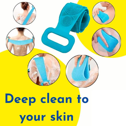 Silicone Back Scrubber Bath Belt – Body Exfoliating & Shower Scrubber