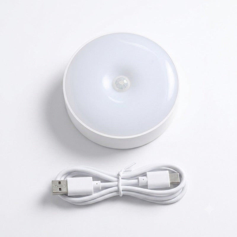 Smart Motion Sensor LED Night Light – USB Rechargeable & Automatic Lighting