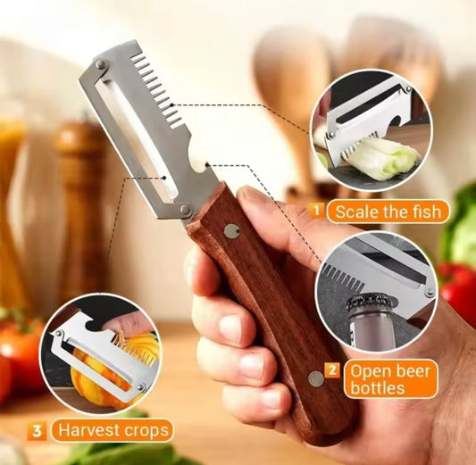 3-in-1 Multifunctional Vegetable Peeler – Stainless Steel Kitchen Tool