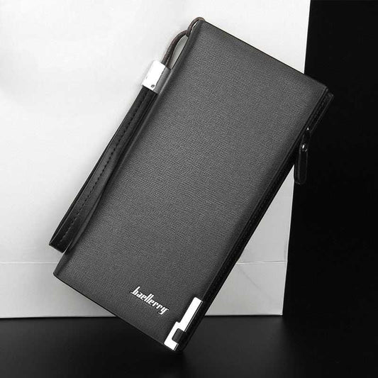 Long Men's Wallet – Multiple Card Slots & Cash Storage | Black